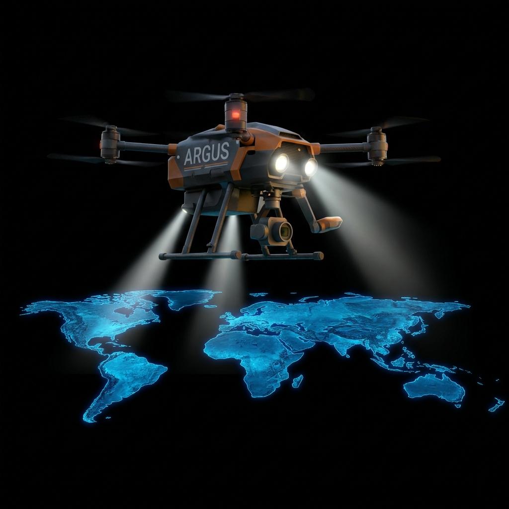 High-speed autonomous drone. Never blinks. Detects heat signatures from 500ft and intercepts threats instantly.